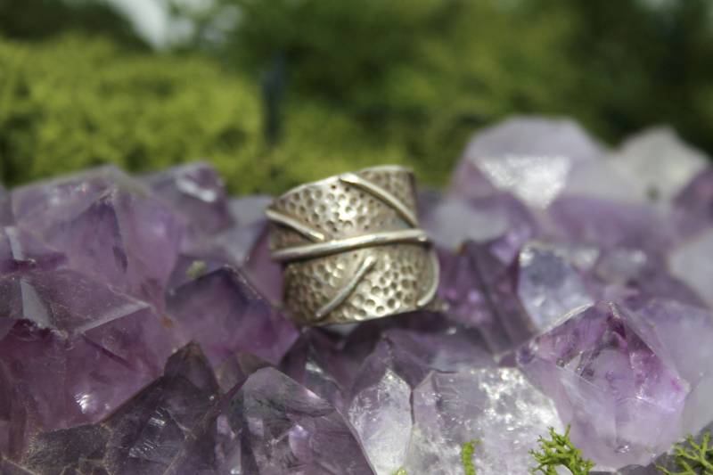 Handgemachte Sterling 925 Silber Blatt Wickeln Ring, Gepunzt Handgemachte Sterling 925 Silber Blatt Wickeln Ring, Gepunzt von Silvenwitch
