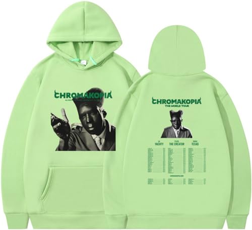 Silver Basic Chromakopia Tyler Hip-Hop bedruckter Herren Hoodie in Übergröße-FruitGreen-L1 von Silver Basic