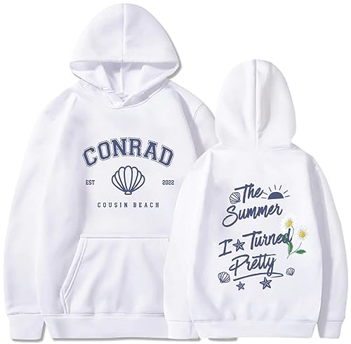 Silver Basic Cousins Beach Männer Kapuzenpullover Mode 2D Gedruckt Lustige Casual Sweatshirt-White-XL1 von Silver Basic