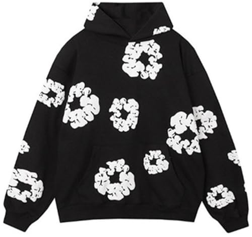 Silver Basic Damen Denim Tears Blume Print trendy Hoodie Hoodie Hoodie-Black-M1 von Silver Basic