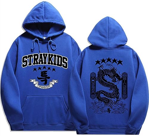 Silver Basic Damen Herbst Unisex Sweatshirt Stray-KIdds 2D Soft Cosplay Hoodies-Blue-S1 von Silver Basic