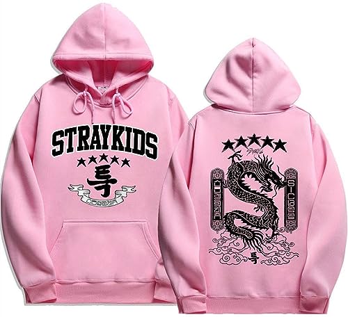 Silver Basic Damen Herbst Unisex Sweatshirt Stray Kids 2D Soft Cosplay Hoodies-Pink-L1 von Silver Basic