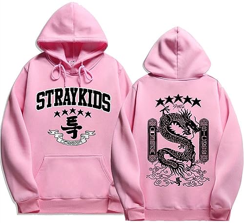 Silver Basic Damen Herbst Unisex Sweatshirt Stray-KIdds 2D Soft Cosplay Hoodies-Pink-L1 von Silver Basic