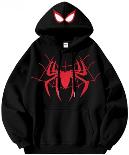 Silver Basic Damen Herren Spider Hoodie Hoodie Jacke Jacke Jacke mit Reißverschluss mit Kapuze-DMWY-Black-S1 von Silver Basic