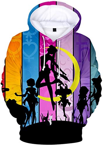 Silver Basic Damen Kapuzenpullover Crystal Anime Space Manga Hooded Sweatshirt Hoodie 4571-4XL2 von Silver Basic