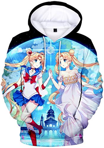 Silver Basic Damen Kapuzenpullover Crystal Anime Space Manga Hooded Sweatshirt Hoodie 4573-M2 von Silver Basic