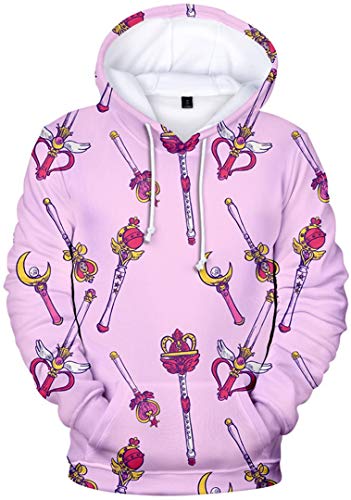 Silver Basic Damen Kapuzenpullover Crystal Anime Space Manga Hooded Sweatshirt Hoodie 4574-3XL2 von Silver Basic