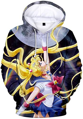 Silver Basic Damen Kapuzenpullover Crystal Anime Space Manga Hooded Sweatshirt Hoodie 4575-2XL2 von Silver Basic