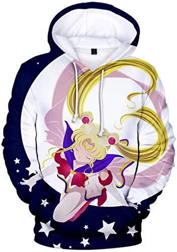 Silver Basic Damen Kapuzenpullover Crystal Anime Space Manga Hooded Sweatshirt Hoodie 4577-L2 von Silver Basic