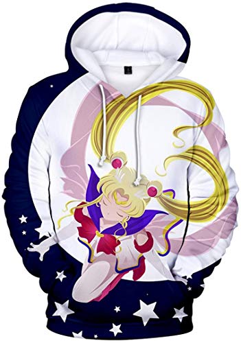 Silver Basic Damen Kapuzenpullover Crystal Anime Space Manga Hooded Sweatshirt Hoodie 4577-M2 von Silver Basic