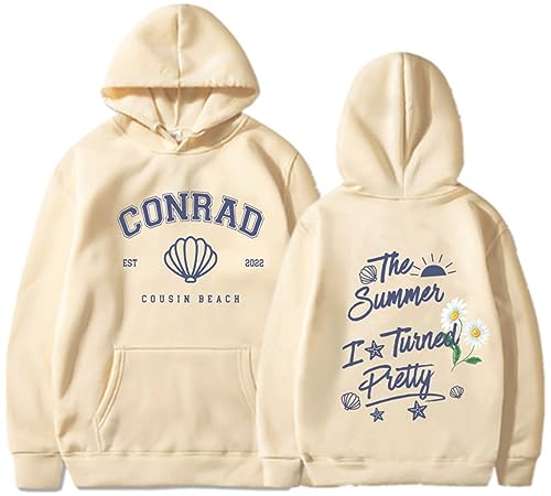 Silver Basic Damen The Summer I Turned Pretty Lose Soft Sport Hoodies Kordelzug Tasche Kapuzen Sweatshirt-Khaki-2XL1 von Silver Basic