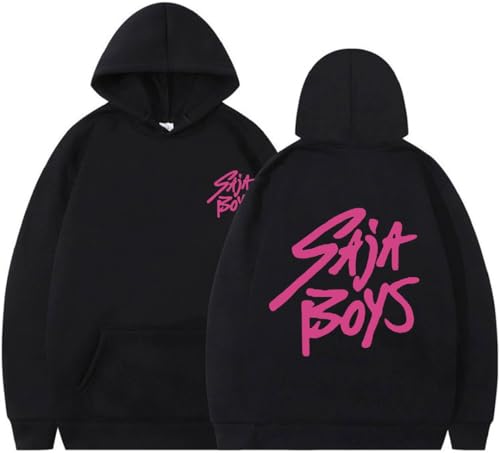 Silver Basic Erwachsene Kpop SAJAboys Demon-Hunters farbige Buchstabe gedruckt Hoodie-Black-M1 von Silver Basic