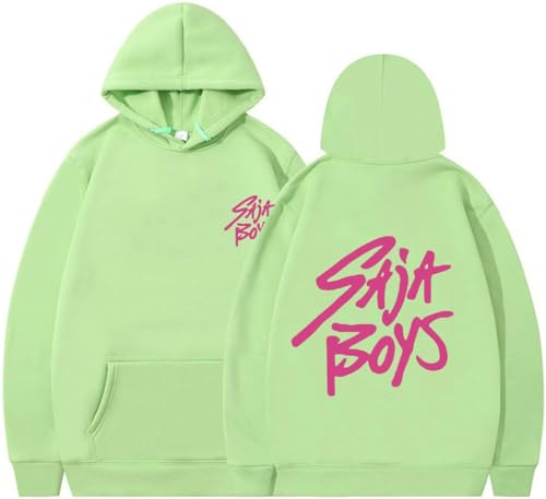 Silver Basic Erwachsene Kpop SAJAboys Demon-Hunters farbige Buchstabe gedruckt Hoodie-FruitGreen-XS1 von Silver Basic