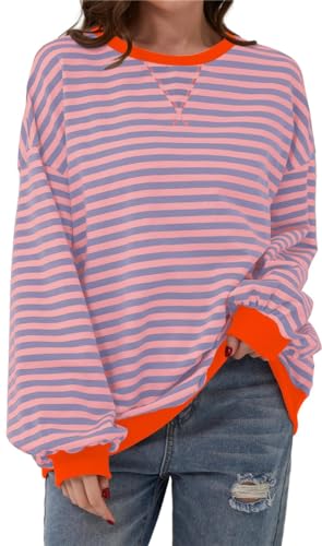 Silver Basic Erwachsene Trend Langarm Pullover Hoodie mit Rundhalsausschnitt-Orange-L1 von Silver Basic