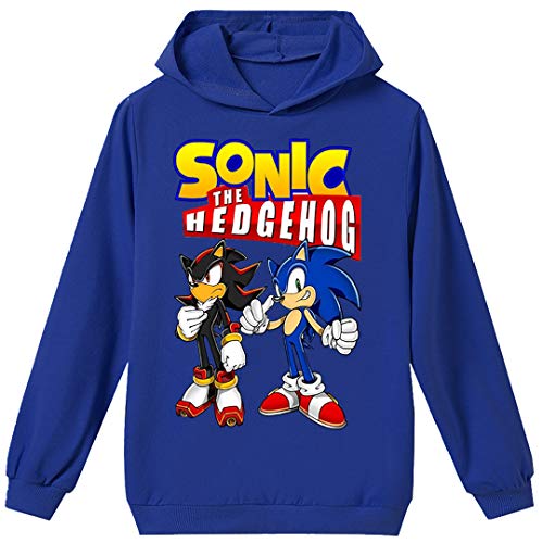 Silver Basic Fun Bekleidung Sweatshirt Hooded Sweatshirt Langarm Kleidung Jungen Mädchen Cosplay Kostüme,blau Shadow,140-1 von Silver Basic