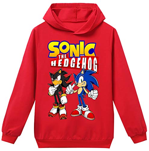 Silver Basic Fun Bekleidung Sweatshirt Hooded Sweatshirt Langarm Kleidung Jungen Mädchen Cosplay Kostüme,rot Shadow,150-1 von Silver Basic