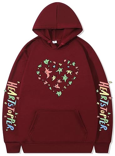 Silver Basic Heartstopper Herren Damen Weicher Pullover aus Plüsch Sportswear Top-WineRed-M1 von Silver Basic