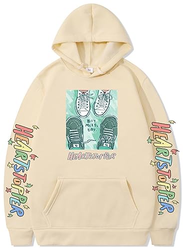 Silver Basic Heartstopper Nick and Charlie 2D Gedruckte Cosplay Neuheit Casual Sport Kapuzen Sweatshirt-Khaki-L1 von Silver Basic