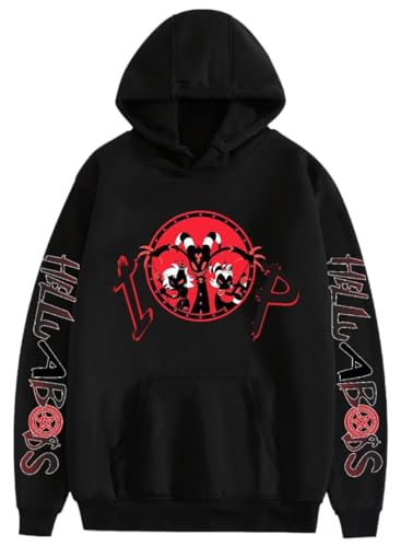 Silver Basic Helluva Boss Erwachsene Anime Print Roman Cosplay HoodieBlack-XL1 von Silver Basic