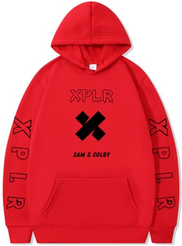 Silver Basic Herren/Damen Sam & Colby XPLR Hip Hop Plüschpullover mit Kapuze Entspannt und lässig-HONGHEI-M1 von Silver Basic