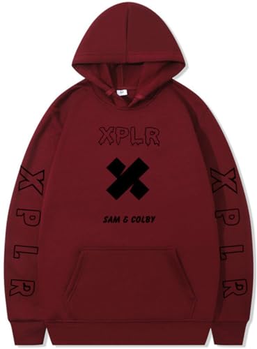 Silver Basic Herren/Damen Sam & Colby XPLR Hip Hop Plüschpullover mit Kapuze Entspannt und lässig-JIUHONGHEI-S1 von Silver Basic