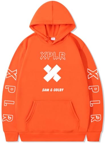 Silver Basic Herren/Damen Sam & Colby XPLR Hip Hop Plüschpullover mit Kapuze Entspannt und lässig-JUBAI-L1 von Silver Basic