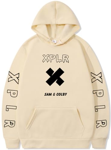 Silver Basic Herren/Damen Sam & Colby XPLR Hip Hop Plüschpullover mit Kapuze Entspannt und lässig-KAQIHEI-XL1 von Silver Basic
