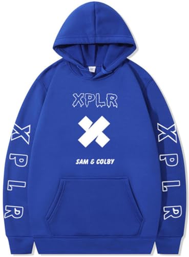 Silver Basic Herren/Damen Sam & Colby XPLR Hip Hop Plüschpullover mit Kapuze Entspannt und lässig-LANBAI-L1 von Silver Basic
