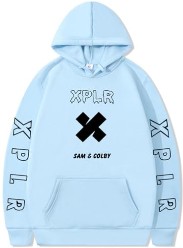 Silver Basic Herren/Damen Sam & Colby XPLR Hip Hop Plüschpullover mit Kapuze Entspannt und lässig-TIANLANHEI-S1 von Silver Basic