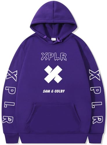 Silver Basic Herren/Damen Sam & Colby XPLR Hip Hop Plüschpullover mit Kapuze Entspannt und lässig-ZIBAI-L1 Silver Basic Herren/Damen Sam & Colby XPLR Hip Hop Plüschpullover mit Kapuze Entspannt und lässig-ZIBAI-L1 von Silver Basic