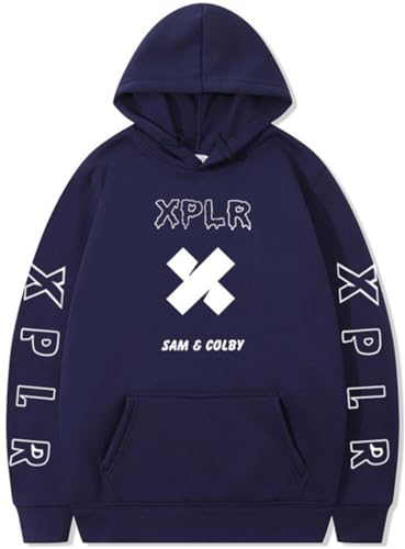 Silver Basic Herren/Damen Sam & Colby XPLR Hip Hop Plüschpullover mit Kapuze Entspannt und lässig-ZQBAI-M1 von Silver Basic