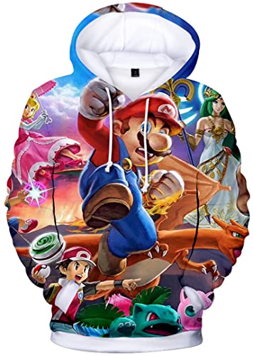 Silver Basic Herren 3D Super Print Cosplay Hoodies Hooded Sweatshirt Cartoon Kleidung Mode Anime Sweatshirt,0811-S4 von Silver Basic