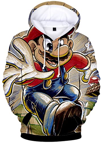 Silver Basic Herren 3D Super Print Cosplay Hoodies Hooded Sweatshirt Cartoon Kleidung Mode Anime Sweatshirt,0817-XS4 von Silver Basic
