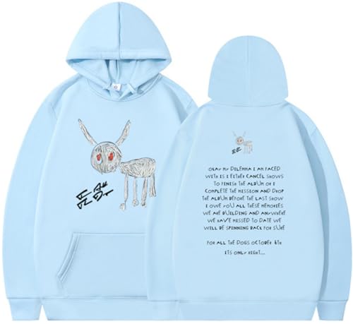 Silver Basic Herren Damen Drake for All The Dogs Merch Straßenhübscher bedruckter Plüsch Hoodie mit Hut-TLBlack-L1 von Silver Basic