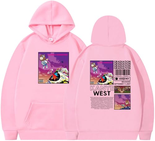 Silver Basic Herren Damen Graduation Hatted Fashion Retro Hip Hop Pullover-PinkBlack-M1 von Silver Basic