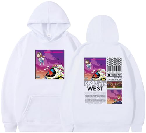 Silver Basic Herren Damen Graduation Hatted Fashion Retro Hip Hop Pullover-Whiteblack-L1 von Silver Basic