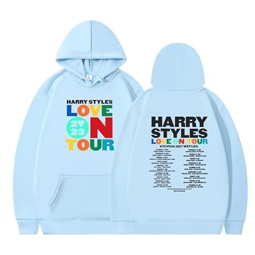 Silver Basic Herren Harry Styles Love On Tour 2023 Kapuzenpullover Herbst Mode Sport Freizeit-TIANLANHEI-S1 von Silver Basic