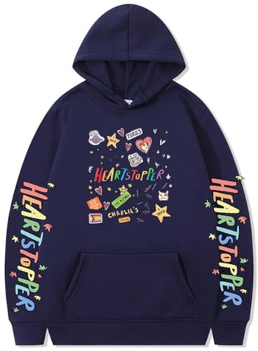 Silver Basic Herren Heartstopper Merch Nick and Charlie Cartoon Kapuzenpullover mit zusätzlichem Samt und Dicke-ZQ-M1 von Silver Basic