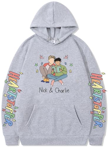 Silver Basic Herren Heartstopper Merch Nick and Charlie Herbst/Winter Loose Hooded Top-LightGrey-M1 Silver Basic Herren Heartstopper Merch Nick and Charlie Herbst/Winter Loose Hooded Top-LightGrey-M1 von Silver Basic