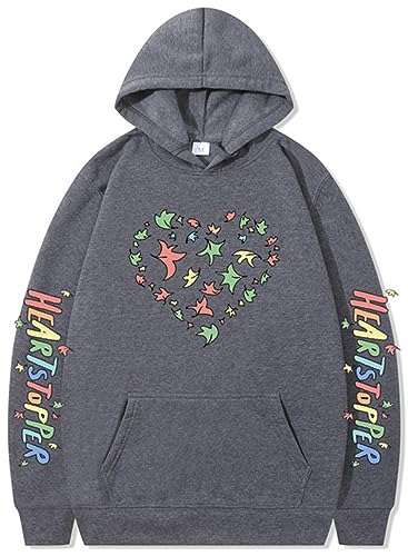 Silver Basic Herren Heartstopper Merch Nick and Charlie Langärmeliger Kapuzenpullover-DeepGrey-M1 von Silver Basic