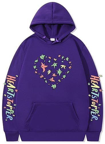 Silver Basic Herren Heartstopper Merch Nick and Charlie Langärmeliger Kapuzenpullover-Purple-S1 von Silver Basic