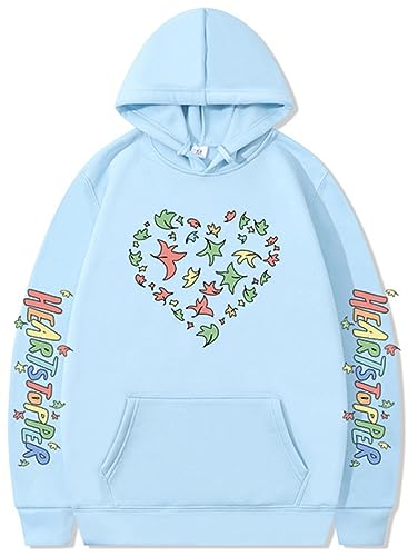 Silver Basic Herren Heartstopper Merch Nick and Charlie Langärmeliger Kapuzenpullover-SkyBlue-S1 von Silver Basic