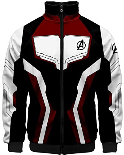 Silver Basic Herren Kapuzenpullover mit Endgame Quantum Realm Uniform Hoodie Super Hero Cosplay Kostüme ((Höhe: 165-170cm) L, LL Jacke Schwarz & Weiß) von Silver Basic