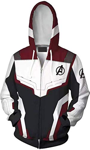 Silver Basic Herren Kapuzenpullover mit Endgame Quantum Realm Uniform Hoodie Super Hero Cosplay Kostüme ((Höhe: 135-145cm) XXS, Jacke Schwarz & Weiß) von Silver Basic