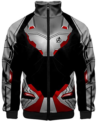 Silver Basic Herren Kapuzenpullover mit Endgame Quantum Realm Uniform Hoodie Super Hero Cosplay Kostüme ((Höhe: 160-165cm) M, LL Jacke Grau) von Silver Basic