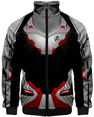 Silver Basic Herren Kapuzenpullover mit Endgame Quantum Realm Uniform Hoodie Super Hero Cosplay Kostüme ((Höhe: 170-175cm) XL, LL Jacke Grau) von Silver Basic