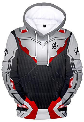 Silver Basic Herren Kapuzenpullover mit Endgame Quantum Realm Uniform Hoodie Super Hero Cosplay Kostüme ((Höhe: 170-175cm) XL, Schwarz 3) von Silver Basic