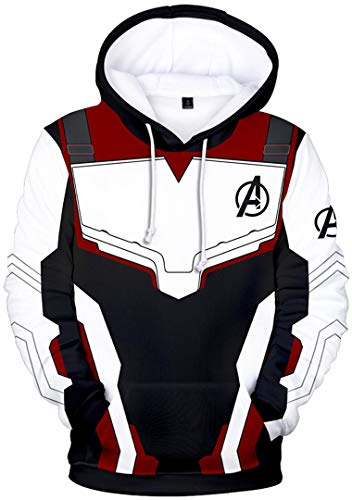 Silver Basic Herren Kapuzenpullover mit Endgame Quantum Realm Uniform Hoodie Super Hero Cosplay Kostüme ((Höhe: 175-180cm) 2XL, Schwarz 1) von Silver Basic