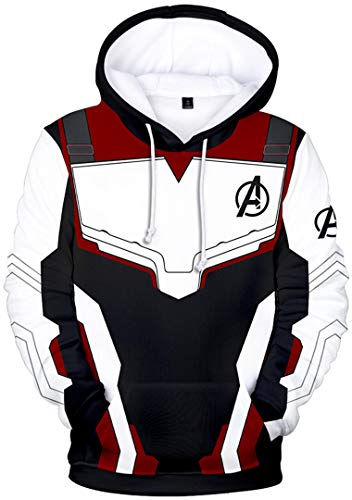 Silver Basic Herren Kapuzenpullover mit Endgame Quantum Realm Uniform Hoodie Super Hero Cosplay Kostüme ((Höhe: 180-185cm) 3XL, Schwarz 1) von Silver Basic