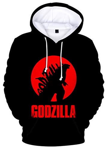 Silver Basic Herren Kong Kapuzenpullover König Der Monster Langarmshirt,Godzilla B,XL4 von Silver Basic
